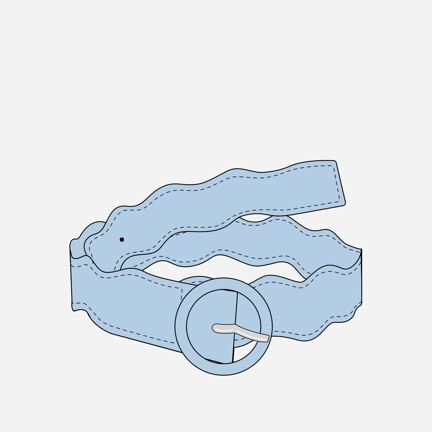 Cinto de Couro Wavy Azul Celeste