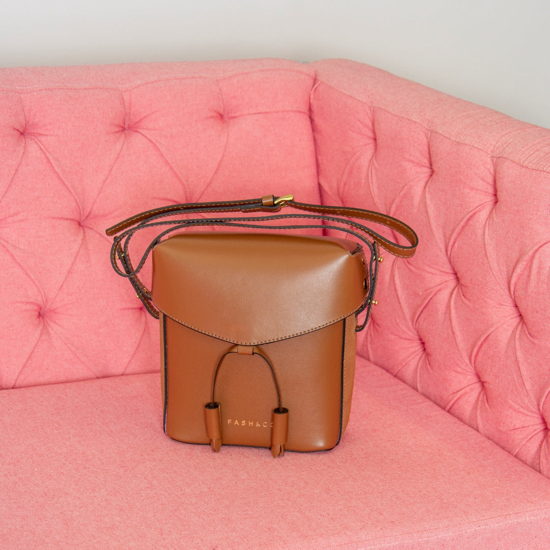 Bolsa Mini de Couro Cosmopolitan Caramel