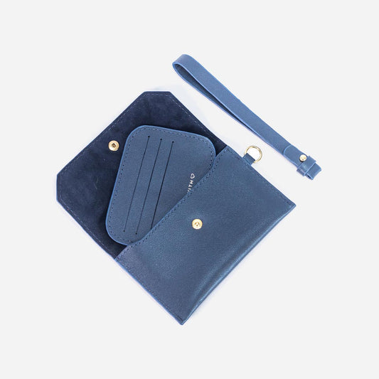 Carteira de Couro Luck Blue Navy